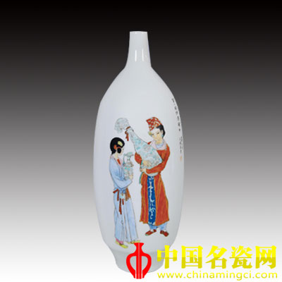 王锡良 粉彩笑入胡姬酒肆中人物瓶