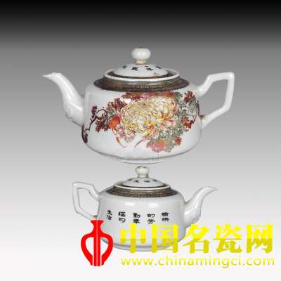 1950年代 王步粉彩菊花茶壶