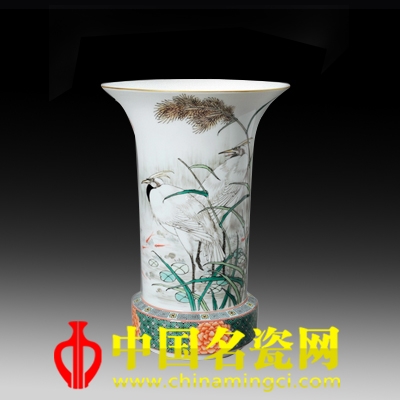 江月光 秋江野趣·古彩瓷瓶