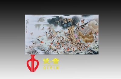 瓷板画:瓷上水墨出新花